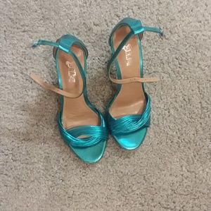 Sexy Turquoise strap heels